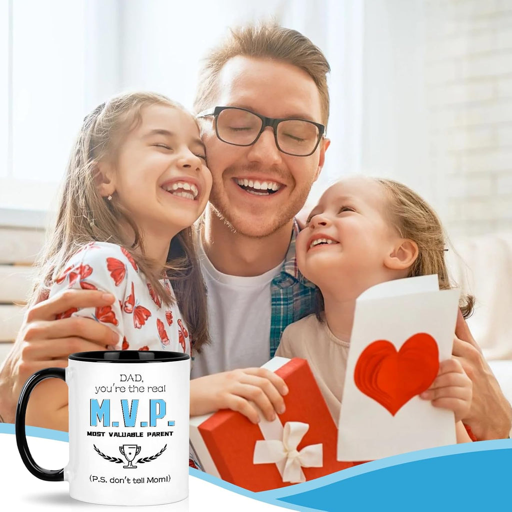 LIMUIKA Coffee Mug for Dad from Daughter Son Kids: Fathers Day Birthday Christmas Gifts for Dad, Funny Gift Ideas- Dad Mug, for Daddy, Papa, Stepfather, 11oz Funny Coffee Cup